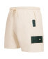 Men's Cream Milwaukee Bucks Triple Tonal Woven Shorts