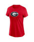 Women's Red Georgia Bulldogs Primetime Evergreen Logo T-Shirt