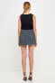 Women's Houndstooth Tweed Mini Skirt