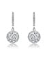 Sterling Silver Clear Baguette Clear Oval and Round Cubic Zirconia Round Leaver back Earrings