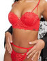 Фото #2 товара We Are We Wear lace longline padded balconette bra in red