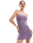 Фото #1 товара Pull&Bear knitted bandeau mini dress in purple