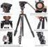 Фото #7 товара Professional Video Tripod Monopod Kit, Cayer AF2451 67 Inch Aluminium Telescopic Flip Lock Tripod with H4 Fluid Head and Removable Tripod Base for DSLR Cameras and Camcorders