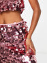 Collective the Label Petite exclusive disc sequin mini skirt co-ord in pink