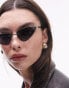 Фото #6 товара Topshop Zinnia rimless cat eye sunglasses in black