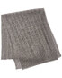 Qi Cashmere Cable Stitch Cashmere Scarf Men's Grey Os