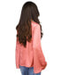 ფოტო #3 პროდუქტის Women's Satin Bell-Sleeve Chain-Neck Top