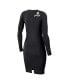 Фото #3 товара Платье WEAR by Erin Andrews для женщин черного цвета с длинным рукавом, с затяжкой. Питтсбург Стилерс