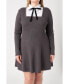 Фото #1 товара Plus Size Mixed Media Fit and Flare Sweater Dress