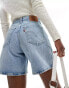 Levi's high waist baggy denim shorts in light blue Синий, W29 - фото #1