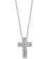 ფოტო #2 პროდუქტის EFFY® Diamond Pavé Cross 18" Pendant Necklace (1/20 ct. t.w.) in Sterling Silver or 14k Gold-Plated Sterling Silver