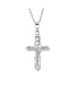 Фото #1 товара Christian Catholic Religious Jewelry Jesus Crucifix Cross Necklace Pendant For Women For Sterling Silver Matte Finish 1 Inch