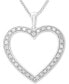 Фото #1 товара Marsala diamond Heart 18" Pendant Necklace (1/4 ct. t.w.) in Sterling Silver