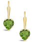 Gemstone Leverback Earrings in 10K Yellow Gold