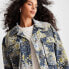 Фото #2 товара Women's Denim Floral Print Faux Shearling Jacket - Future Collective with Reese