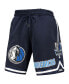 ფოტო #3 პროდუქტის Men's Navy Dallas Mavericks Chenille Shorts