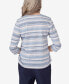 Фото #2 товара Petite A Fresh Start Spliced Stripe Ruched Shirttail Top