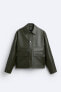 Фото #9 товара Куртка из кожи с карманами ZARA Trendy Brown