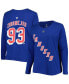 ფოტო #1 პროდუქტის Women's Mika Zibanejad Blue New York Rangers Plus Size Name and Number Long Sleeve T-shirt