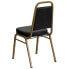 Фото #2 товара Hercules Series Trapezoidal Back Stacking Banquet Chair In Black Vinyl - Gold Frame