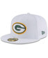 ფოტო #5 პროდუქტის Men's White Green Bay Packers Omaha 59FIFTY Fitted Hat