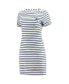 Фото #2 товара Women's White and Navy Dallas Cowboys Tri-Blend Jovanna Striped Dress