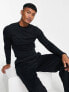 Фото #7 товара ASOS DESIGN pyjama set with long sleeve turtle neck top with tie back and trousers in black