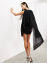 Фото #3 товара ASOS EDITION hooded drapey mini dress in black