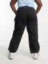 I Saw It First Plus exclusive low waist denim jogger in black wash