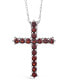 ფოტო #2 პროდუქტის Gemstone Cross Pendant Necklace in Sterling Silver