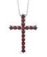 Gemstone Cross Pendant Necklace in Sterling Silver