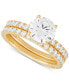 ფოტო #1 პროდუქტის Cubic Zirconia Bridal Set in 14k Gold-Plated Sterling Silver