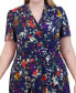 ფოტო #4 პროდუქტის Plus Size Floral-Print Twist-Front Midi Dress