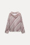 STRIPED DRAPED BLOUSE - ZW COLLECTION