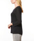 ფოტო #3 პროდუქტის Women's Wave-Knit Scoop Neck 3/4-Sleeve Sweater