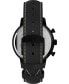 ფოტო #4 პროდუქტის Men's Chicago Black Leather Strap Watch 45mm