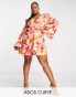 Фото #2 товара ASOS LUXE Curve smock dress in bright floral print