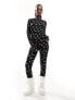 Threadbare Ski base layer top and leggings set in star print