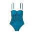 Фото #5 товара Women's Shirred Bandeau One Piece Swimsuit - Shade & Shore Teal Blue XL