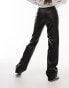 Фото #4 товара Topshop faux leather straight leg trouser in black