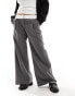 Фото #8 товара Miss Selfridge Petite fold over waistband trouser in grey