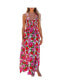 ფოტო #1 პროდუქტის Women's Floral Halterneck Smocked Bodice Maxi Beach Dress