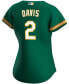 Фото #2 товара Women's Khris Davis Green Oakland Athletics Alternate Replica Player Jersey