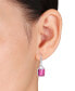 ფოტო #2 პროდუქტის Pink Topaz (11-1/6 ct. t.w.) & Diamond (1/2 ct. t.w.) Leverback Drop Earrings in Sterling Silver