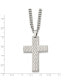 ფოტო #3 პროდუქტის Brushed Polished Cross Pendant on a Curb Chain Necklace