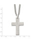 Фото #3 товара Brushed Polished Cross Pendant on a Curb Chain Necklace