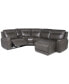 Фото #9 товара CLOSEOUT! Blairemoore 5-Pc. Leather Power Chaise Sectional with 1 USB Console and 1 Power Recliner, Created for Macy's