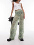 Фото #7 товара Topshop ditsy floral crinkle trouser in green