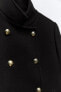 Фото #18 товара Двубортное пальто из смесовой шерсти с высоким воротником ZARA