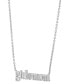 Фото #3 товара Macy's diamond Accent Girl Mom Pendant Necklace in Sterling Silver or 14k Gold-Plated Sterling Silver, 16" + 2" extender